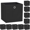 vidaXL &Uacute;ložn&eacute; boxy 10 ks netkan&aacute; textilie 32 x 32 x 32 cm čern&eacute;