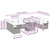 vidaXL Sada zahradních pohovek s polštářem 11 pcs Černá Poly Ratan