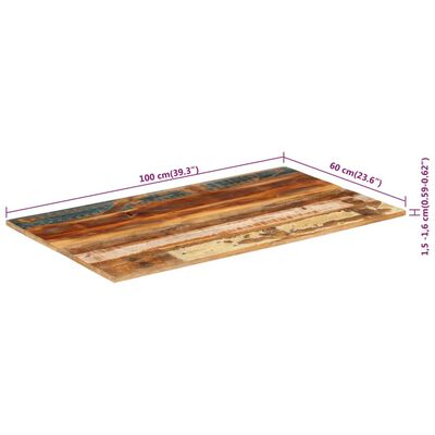 vidaXL Stolní deska 100 x 60 x (1,5–1,6) cm masivní recyklované dřevo