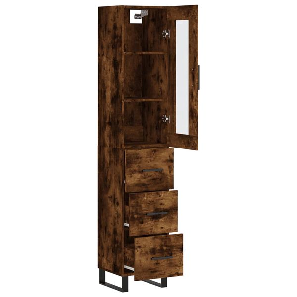 vidaXL Skř&iacute;ň highboard kouřov&yacute; dub 34,5 x 34 x 180 cm kompozitn&iacute; dřevo