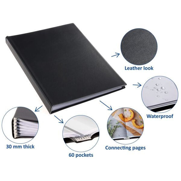 rillstab Katalogov&aacute; kniha A4 60 kapes čern&aacute;