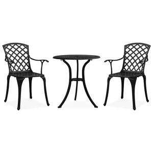 vidaXL 3d&iacute;ln&yacute; bistro set lit&yacute; hlin&iacute;k čern&yacute;
