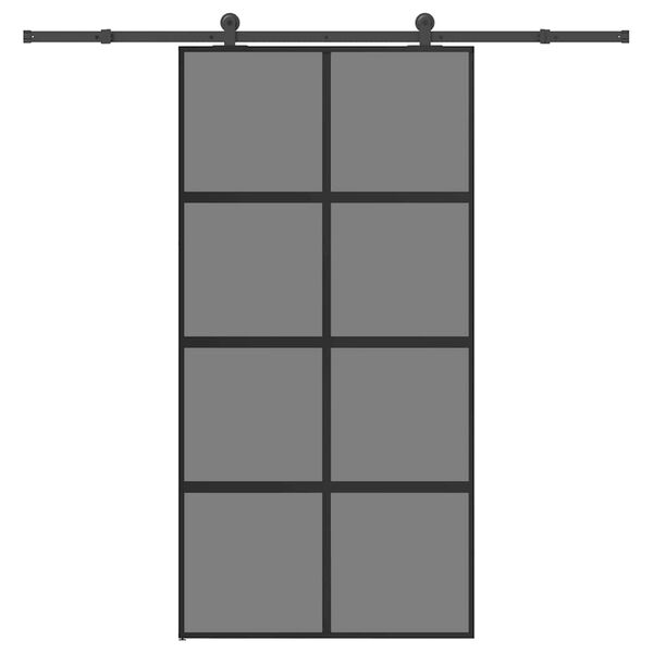 vidaXL Posuvn&eacute; dveře s kov&aacute;n&iacute;m 102,5x205 cm tvrzen&eacute;ho sklo a hlin&iacute;k