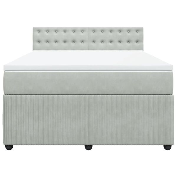 vidaXL Box spring postel s matrac&iacute; světle &scaron;ed&aacute; 140x190 cm samet