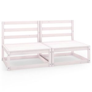 vidaXL 2m&iacute;stn&aacute; zahradn&iacute; pohovka b&iacute;l&aacute; masivn&iacute; borovice