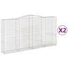 vidaXL Klenut&eacute; gabionov&eacute; ko&scaron;e 2 ks 400x50x200/220cm pozinkovan&eacute; železo