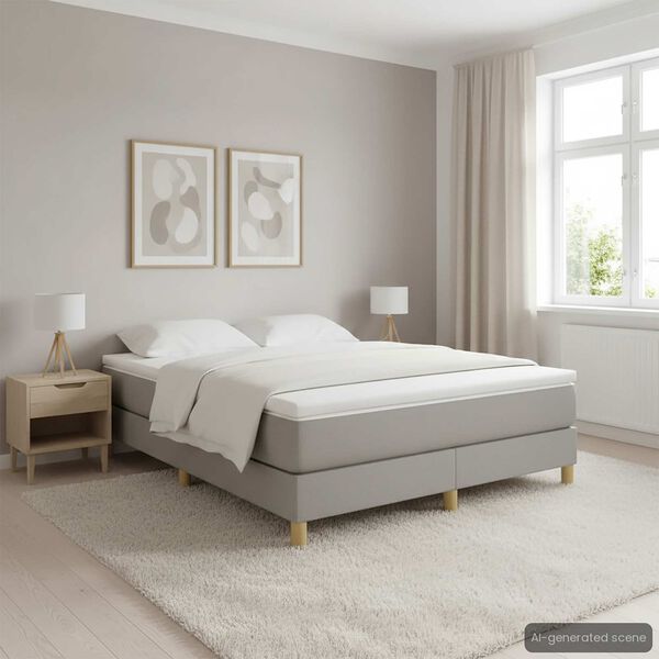 vidaXL R&aacute;m postele s boxspringem světle &scaron;ed&yacute; 140 x 200 cm textil