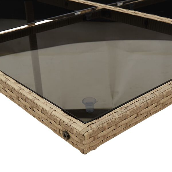 vidaXL 15d&iacute;ln&yacute; zahradn&iacute; j&iacute;deln&iacute; set s podu&scaron;kami b&eacute;žov&yacute; polyratan