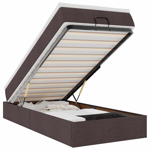 vidaXL Osmansk&yacute; r&aacute;m postele s matrac&iacute; tmavě &scaron;ed&aacute; 100x200cm textil