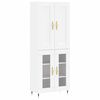 vidaXL Skř&iacute;ň highboard b&iacute;l&aacute; 69,5 x 34 x 180 cm kompozitn&iacute; dřevo