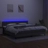 vidaXL Box spring postel s matrac&iacute; a LED tmavě &scaron;ed&aacute; 200x200 cm textil