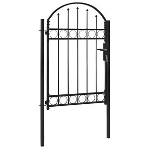 vidaXL Plotov&aacute; br&aacute;na ASSEN s klenut&yacute;m vr&scaron;kem ocelov&aacute; 102 x 150 cm čern&aacute;
