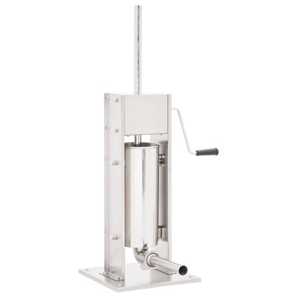 vidaXL Ruční plnička klobás stříbrná 5 l nerezová ocel