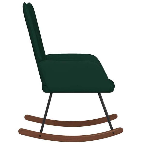 vidaXL Houpac&iacute; židle tmavě zelen&aacute; samet