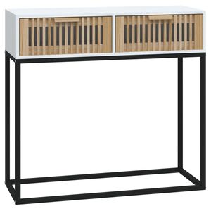 vidaXL Konzolov&yacute; stolek b&iacute;l&yacute; 80 x 30 x 75 cm kompozitn&iacute; dřevo a železo