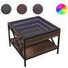 vidaXL Konferenčn&iacute; stolek s Infinity LED hněd&yacute; dub 50 x 50 x 38 cm