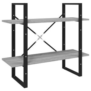 vidaXL 2patrov&aacute; knihovna &scaron;ed&aacute; sonoma 80 x 30 x 70 cm kompozitn&iacute; dřevo