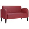 vidaXL Loveseat Sofa V&iacute;nově červen&aacute; 110 cm uměl&aacute; kůže