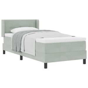 vidaXL Postel s boxspringem s čelo Světle &scaron;ed&aacute; 190 x 90 cm samet