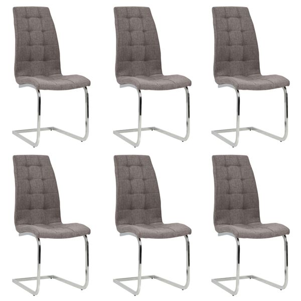 vidaXL Konzolov&eacute; j&iacute;deln&iacute; židle 6 ks taupe textil