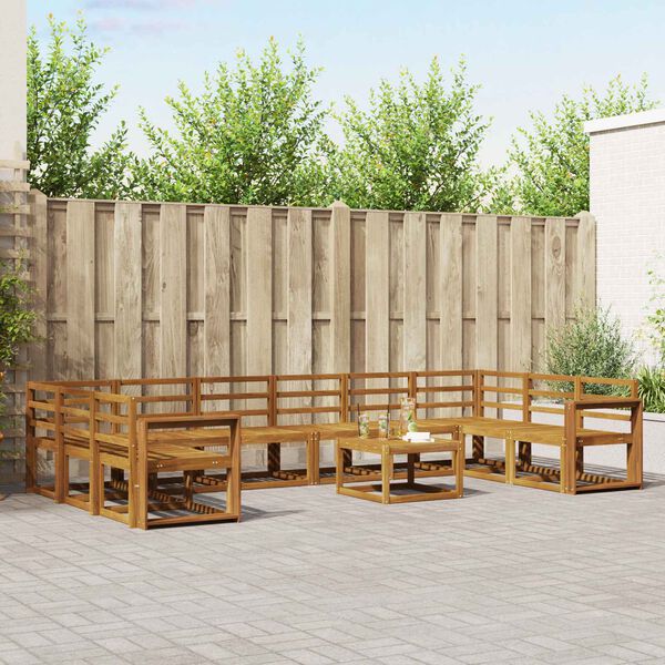 vidaXL Venkovn&iacute; pohovkov&aacute; souprava 11 pcs Př&iacute;rodn&iacute;