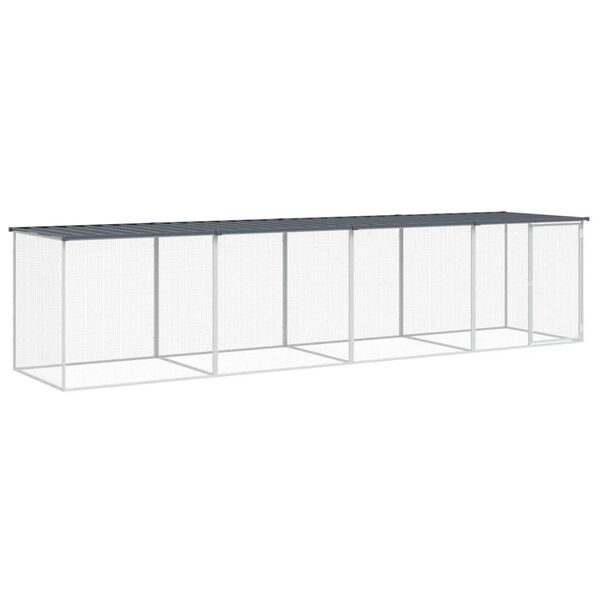 vidaXL Klec pro kuřata se střechou antracitov&aacute; 403 x 98 x 90 cm ocel