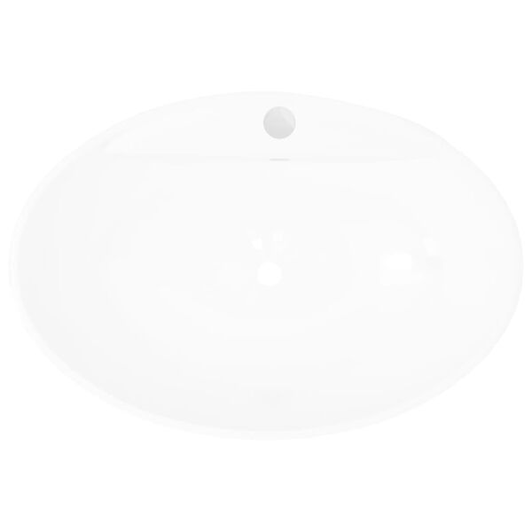 Luxusní keramické oválné umyvadlo s přepadem a otvorem na baterii