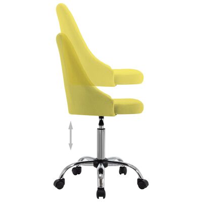 vidaXL Pojízdné kancelářské židle 2 ks textil žluté