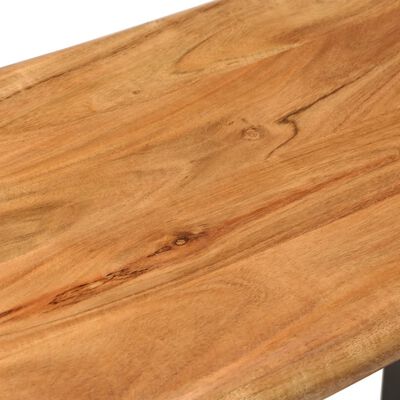 vidaXL Lavice s živou hranou 110 cm masivní akáciové dřevo a ocel