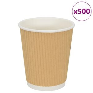 vidaXL Pap&iacute;rov&eacute; kel&iacute;mky na k&aacute;vu 500 pcs 8oz 200ml hněd&eacute;