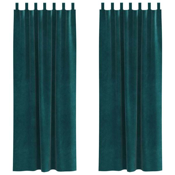 vidaXL Zatemňovac&iacute; z&aacute;věsy 2 pcs Tmavě zelen&aacute; 140 x 225 cm samet