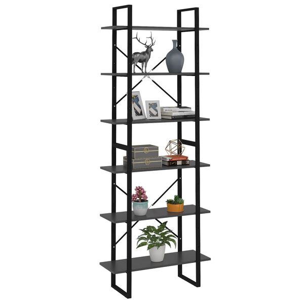 vidaXL Vysok&yacute; reg&aacute;l &scaron;ed&yacute; 80 x 30 x 210 cm dřevotř&iacute;ska