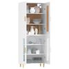vidaXL Skř&iacute;ň highboard b&iacute;l&aacute; 69,5 x 34 x 180 cm kompozitn&iacute; dřevo