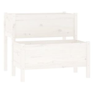 vidaXL Truhl&iacute;k b&iacute;l&yacute; 84,5 x 84 x 75 cm masivn&iacute; borov&eacute; dřevo