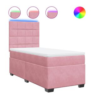 vidaXL Box spring postel s matrac&iacute; růžov&aacute; 80 x 200 cm samet