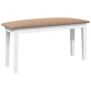 vidaXL Lavice 90 cm b&iacute;l&aacute; z masivn&iacute;ho dřeva s gumou