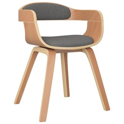 vidaXL Jídelní židle světle šedá ohýbané dřevo a textil