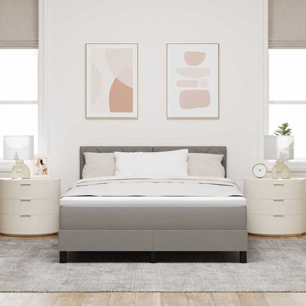 vidaXL Postel s boxspringem s matrac&iacute; s čelo Taupe 140 x 200 cm textil