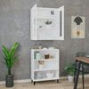 vidaXL Skř&iacute;ň highboard b&iacute;l&aacute; 69,5 x 34 x 180 cm kompozitn&iacute; dřevo