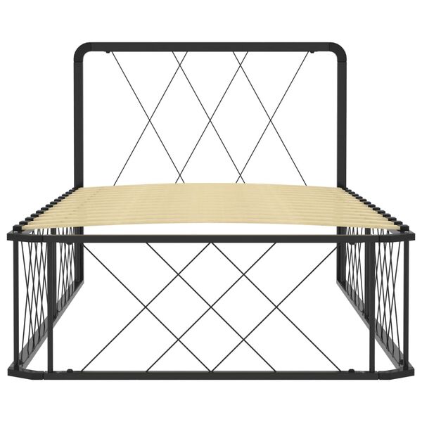 vidaXL R&aacute;m postele čern&yacute; kov 90 x 200 cm