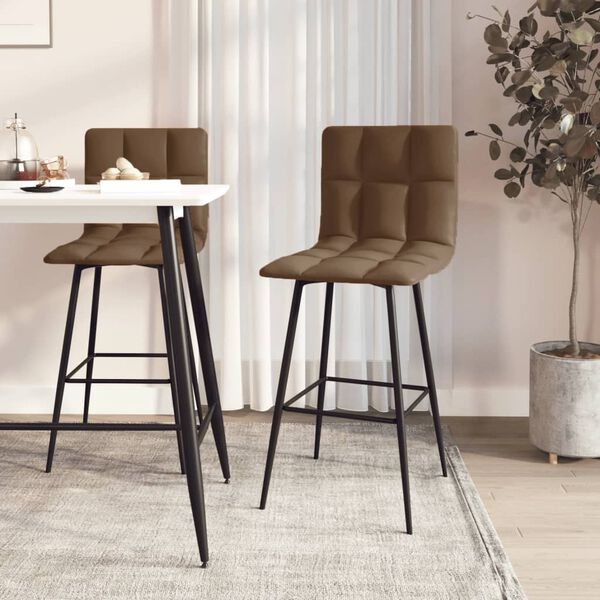 vidaXL Barov&eacute; židle 2 ks tmavě hněd&eacute; uměl&aacute; kůže