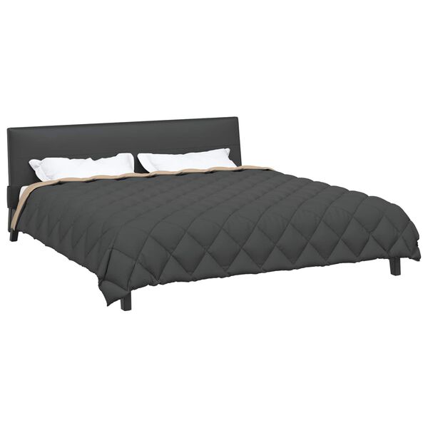 vidaXL Zimn&iacute; přikr&yacute;vka Antracitov&aacute; a taupe 240 x 260 cm Mikrovl&aacute;kno