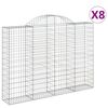 vidaXL Klenut&eacute; gabionov&eacute; ko&scaron;e 8 ks 200x30x140/160cm pozinkovan&eacute; železo