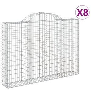 vidaXL Klenut&eacute; gabionov&eacute; ko&scaron;e 8 ks 200x30x140/160cm pozinkovan&eacute; železo