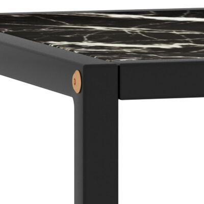 vidaXL Konferenční stolek černý s černým mramorovým sklem 90x90x50 cm