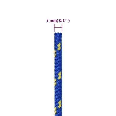vidaXL Lodní lano modré 3 mm 250 m polypropylen