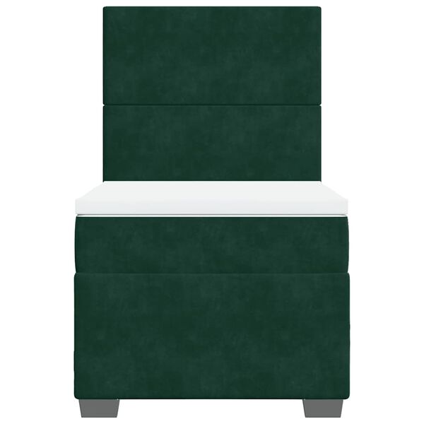 vidaXL Box spring postel s matrac&iacute; tmavě zelen&aacute; 80 x 200 cm samet