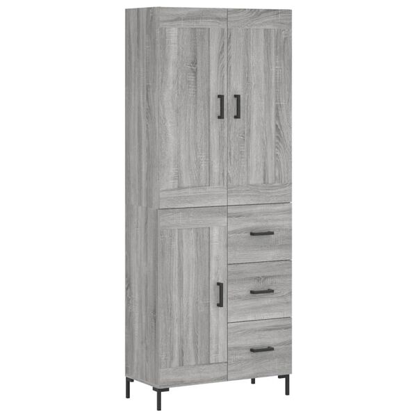 vidaXL Skř&iacute;ň highboard &scaron;ed&aacute; sonoma 69,5 x 34 x 180 cm kompozitn&iacute; dřevo