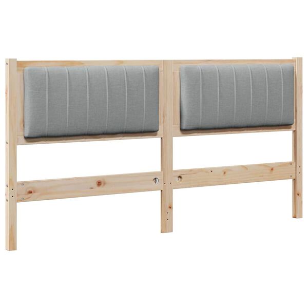 vidaXL Čalouněn&eacute; čelo postele s čelo Hněd&aacute; 160 cm Masivn&iacute; borov&eacute; dřevo