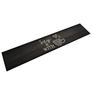 vidaXL Kuchyňsk&yacute; koberec omyvateln&yacute; &Scaron;&aacute;lek čern&yacute; 60 x 300 cm samet